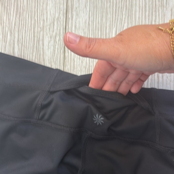 Athleta Mesh Capri Sonar Black Leggings size Small - Picture 10 of 14
